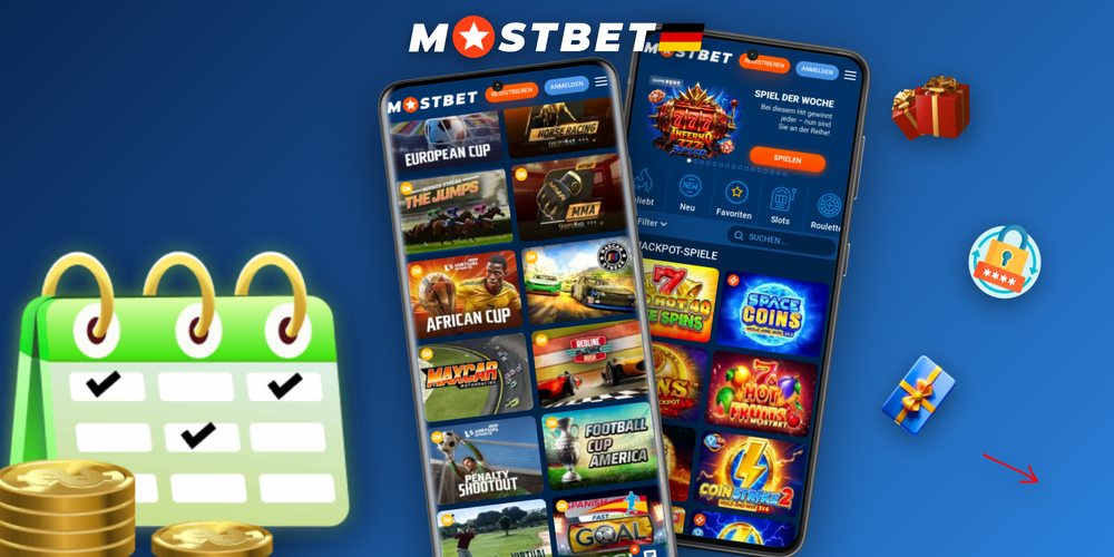 Mostbet App mit Live-Wetten, Slot-Katalog und Zahlungsseite in einer Übersicht