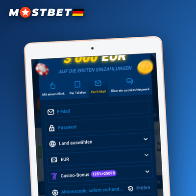 Mostbet Registrierung per E-Mail: Adresse eingeben und Bestätigungslink anklicken